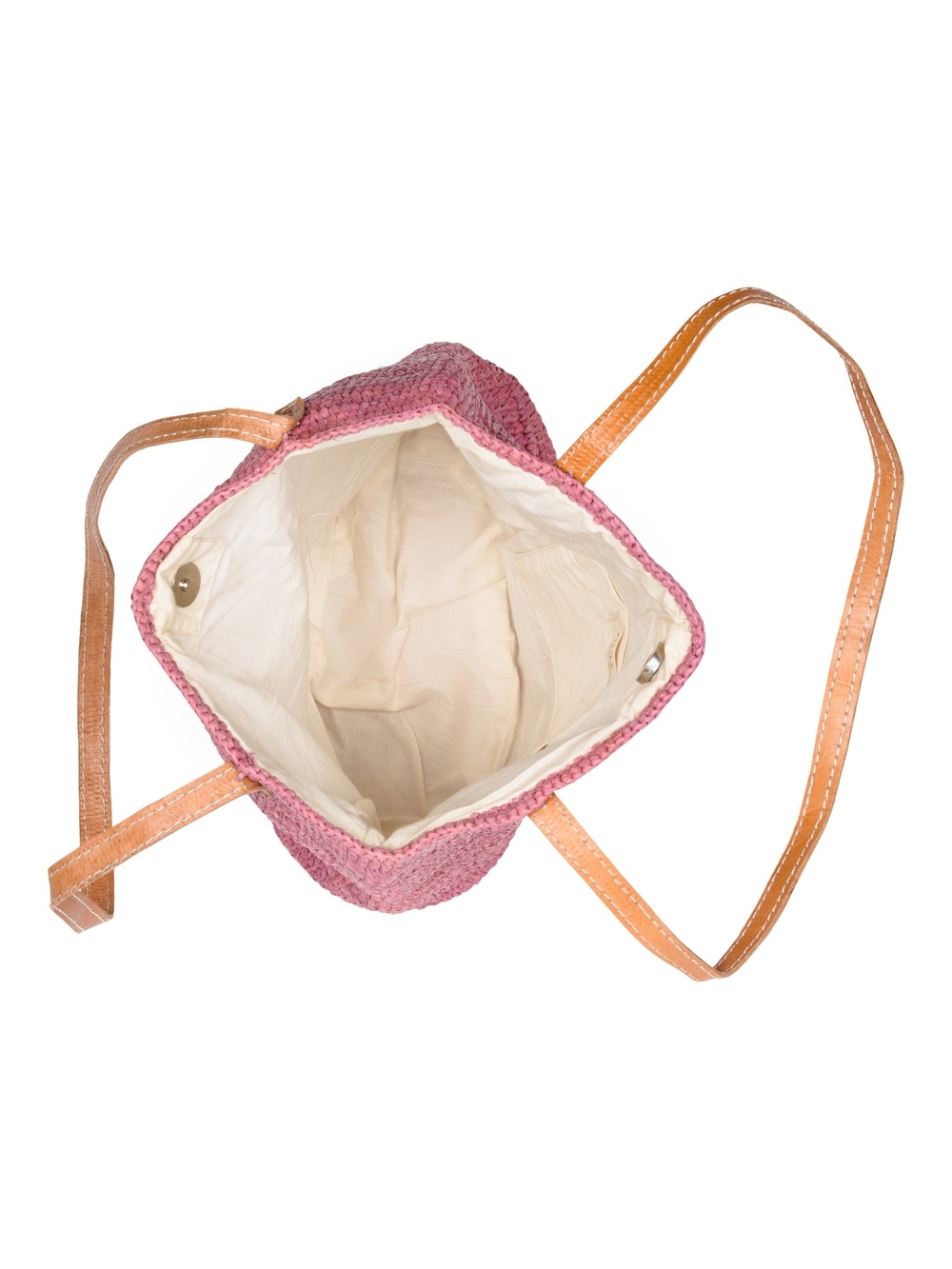 Mar Y Sol Pink Heart Woven Tote Handbag - Picture 3 of 3